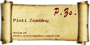 Pinti Zsadány névjegykártya